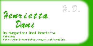 henrietta dani business card